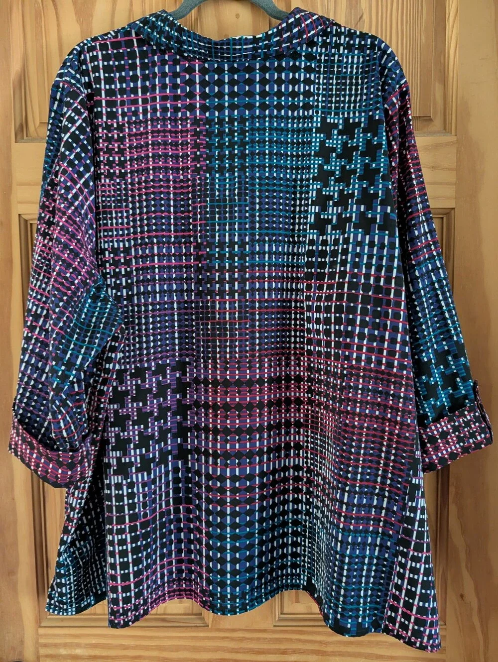 Catherines Elegant Stretch Blouse Tunic Top V-neck 3/4 Sleeve Women's 3X  26/28W